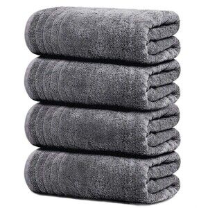 Tens Towels Pack Of 4 Dark Grey 30 x 60 Inches Large Bath Towels Sealed NWT NEW